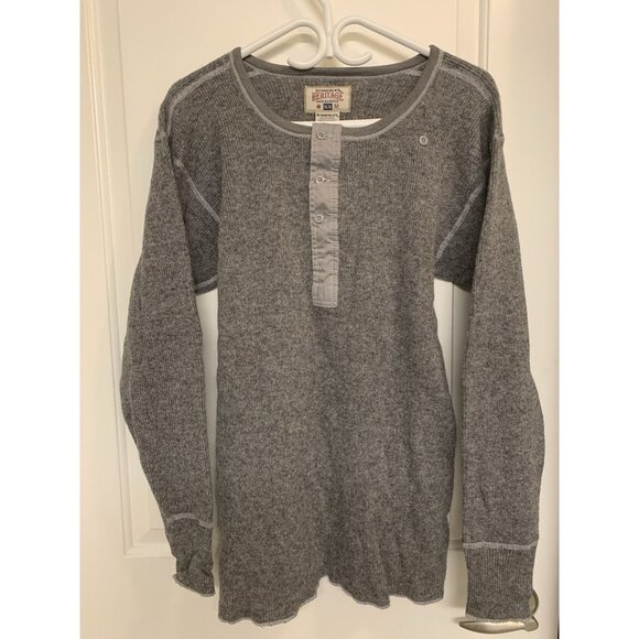 Stanfield’s Heritage Henley Wool Thermal Long Sleeve Shirt - Picture 1 of 6